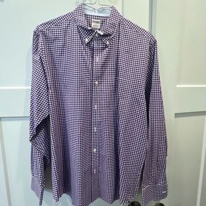 Bonobos dark magenta plaid button up - size large